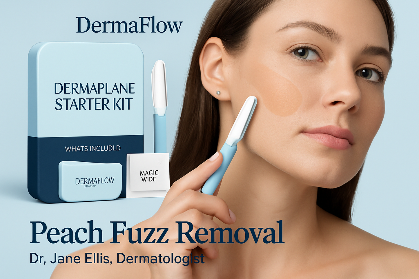 DermaFlow 3-Step Dermaplaning Kit w/ Hair Reveal Spray™