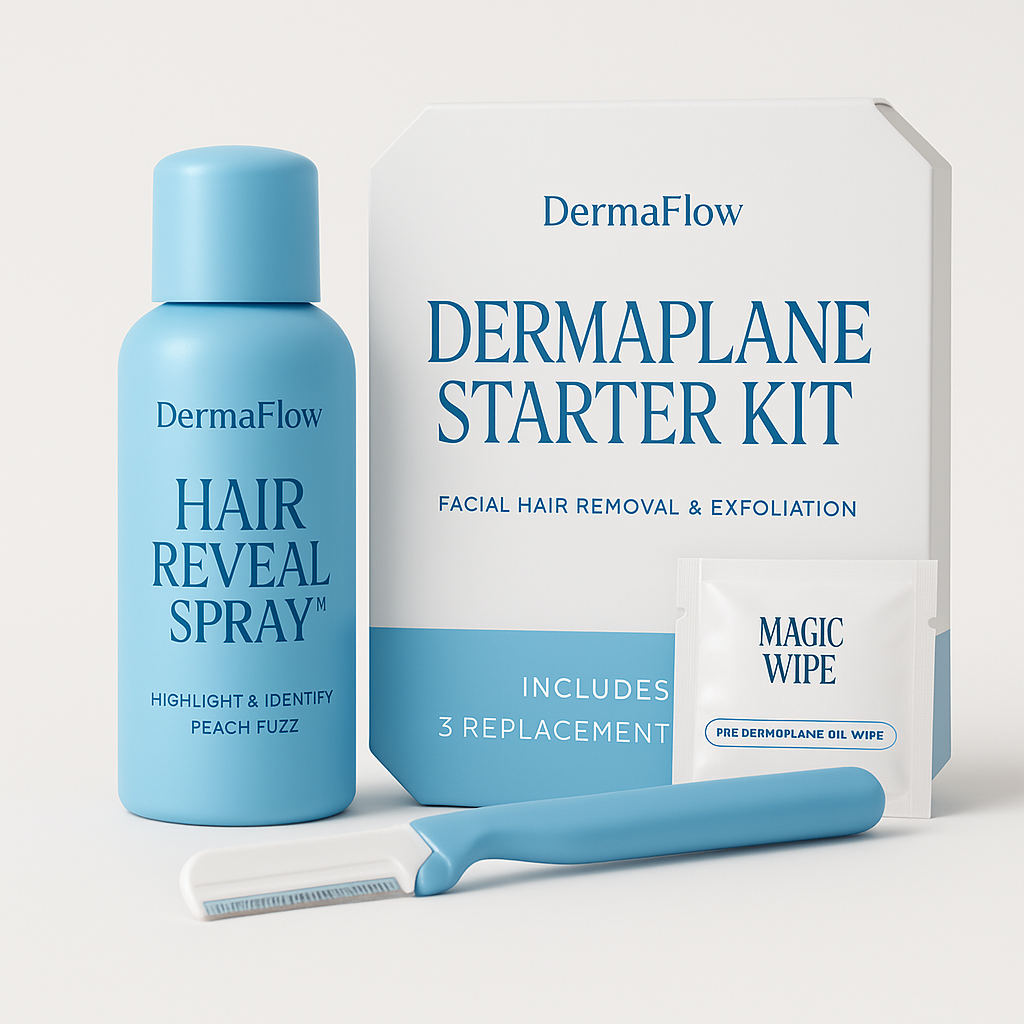 DermaFlow 3-Step Dermaplaning Kit w/ Hair Reveal Spray™